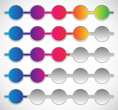 Yatay ilerleme çubukları yükleniyor. Adımları, aşamaları, ilerleme.