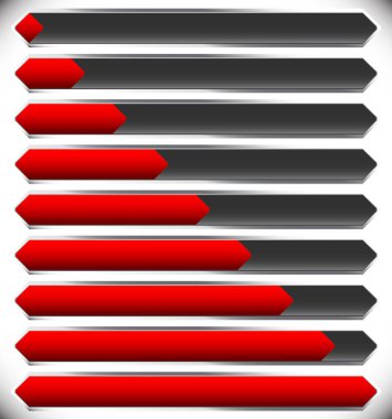 Yatay ilerleme çubukları yükleniyor. Adımları, aşamaları, ilerleme.