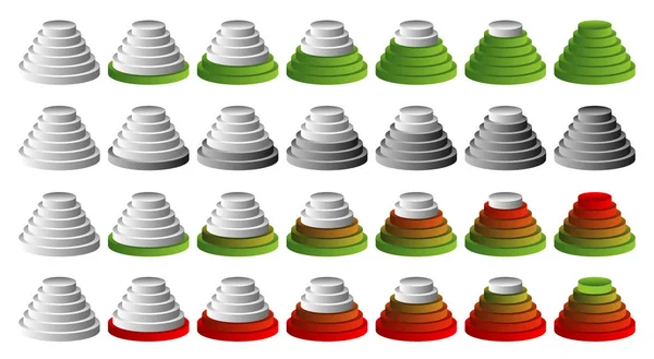 표시기의 벡터 집합입니다. 진행, 충만, 단계 또는 위상 — 스톡 사진