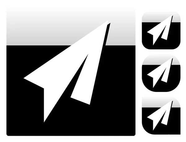 Paper Plane Icons with different shapes. (Square, ronded square, — Stock Photo, Image