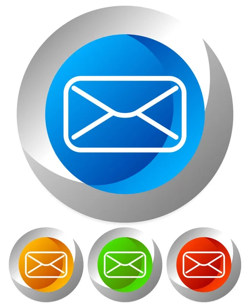 Pictogrammen met e-mail, envelop of brief symbool, eps10 — Stockfoto