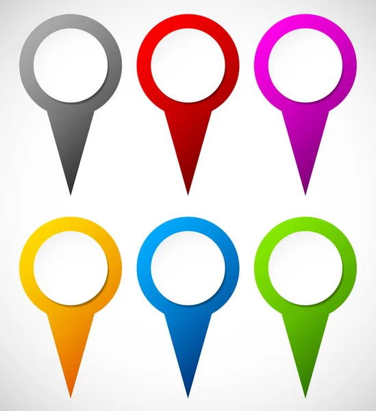 Set of colorful map markers, map pins — Stock Photo, Image