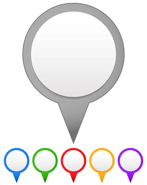 Verzameling van vector kaart markers, met verschillende kleuren — Stockfoto