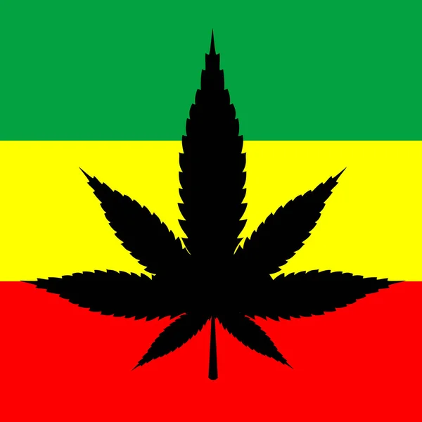 Marihuana Symbol Mit Fahne Hintergrund — Stockfoto