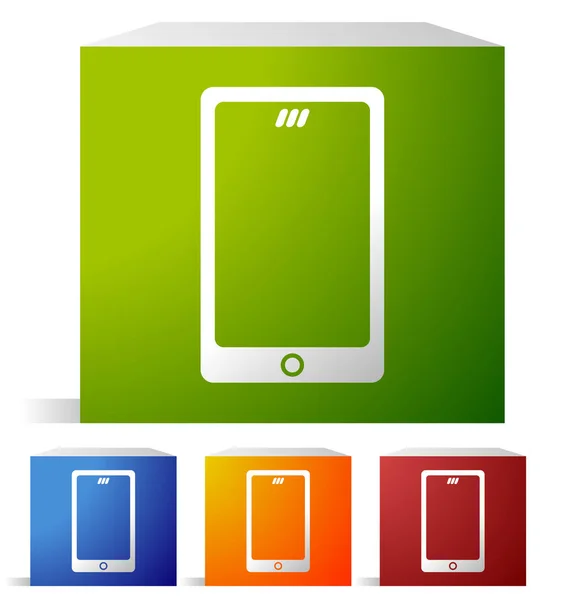 Mobil, smarta telefon vektor ikoner. Uppsättning med 4 färger som matchar — Stockfoto