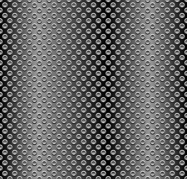 Μεταλλικό δείγμα χωρίς ραφές. Διάτρητο μεταλλικό μοτίβο με μαύρες τρύπες — Φωτογραφία Αρχείου