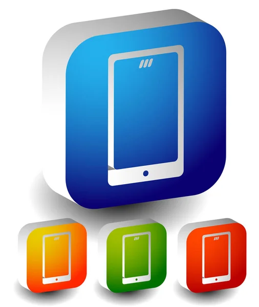 Mobilní, chytré telefonní ikony. Sada 4 barev odpovídající vašemu — Stock fotografie