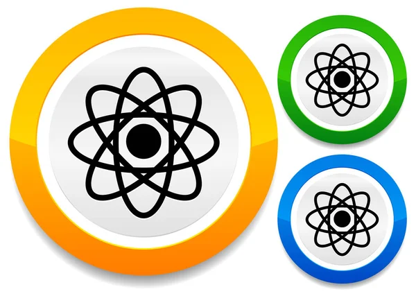 Molécula simbólica, icono de símbolo atómico para química, biología, rese — Foto de Stock