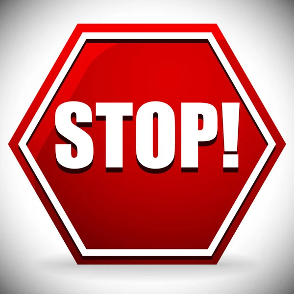 Palavra STOP no sinal vermelho da estrada. Gráficos vetoriais . — Fotografia de Stock