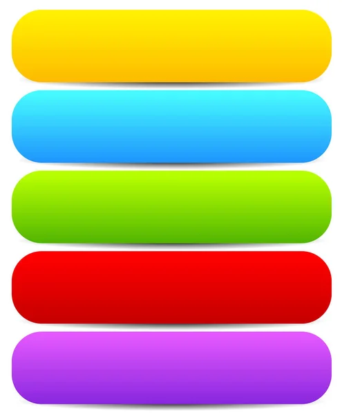 Horisontella knappar med tomt utrymme, rundade färgglada knappen, ba — Stockfoto