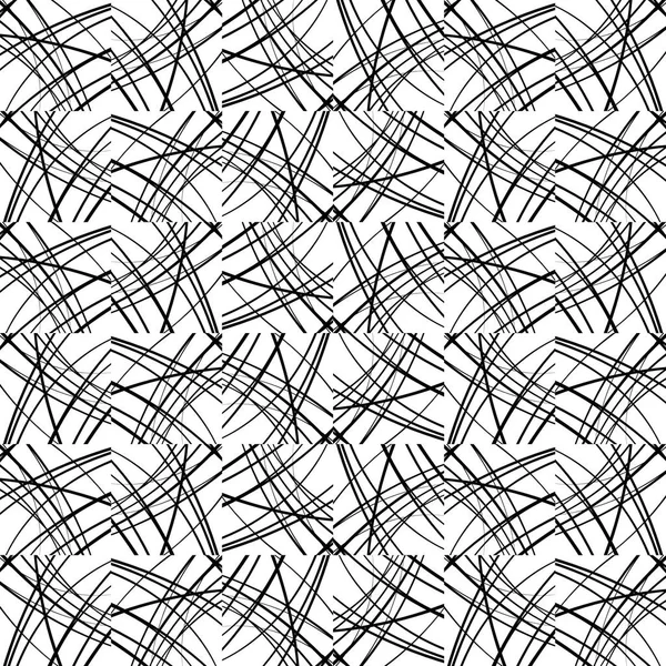 Wavy lines repeatable pattern. Black and white vector background