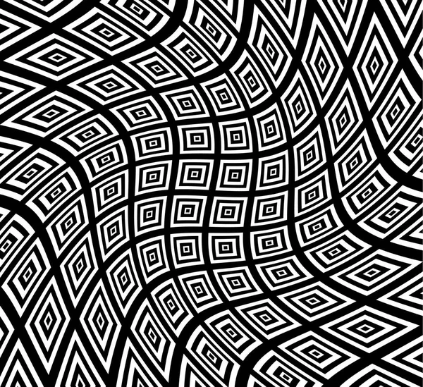 Square pattern with swirling distortion effect. Spiral, twirl, s