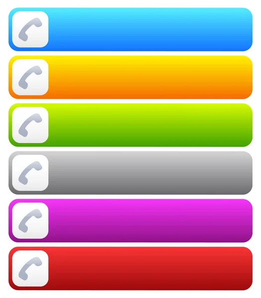 Цветные Кнопки Символом Серого Телефонного Приемника — стоковое фото