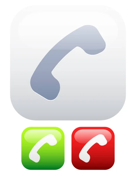 Ikony. Vyzvednutí, ukončení volání nebo online, offline verze. — Stock fotografie