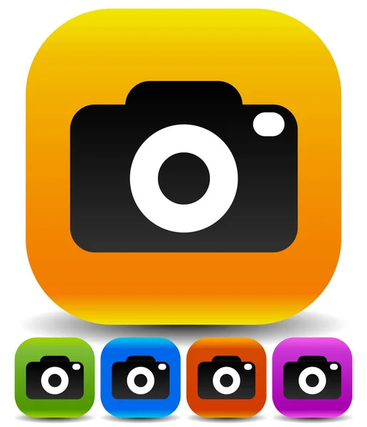 Photo camera icons in 5 colors — Stock Photo, Image