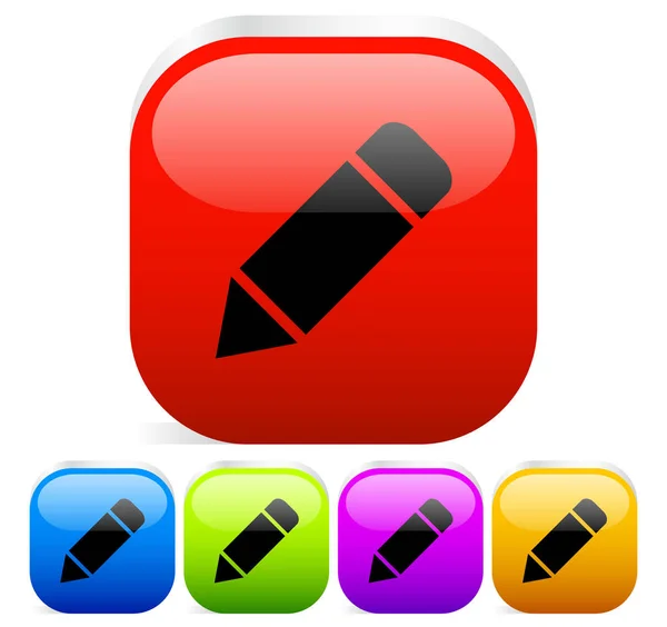 Různé barevné tužky ikony — Stock fotografie