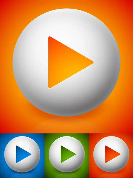 Imagens de vetor de botão de reprodução moderna com 4 cores — Fotografia de Stock