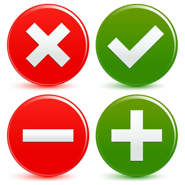 Stylish checkmark, cross and plus minus signs — Stock Photo, Image