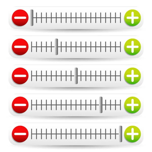 Schuifregelaars met Plus, minus tekens. Aanpassen, instellen, kalibreren — Stockfoto