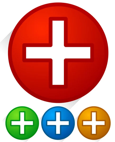 Witte kruis pictogrammen met diagonale schaduwen — Stockfoto