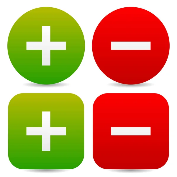 Plus and minus signs, symbols, vector eps 10 — Stock Photo, Image