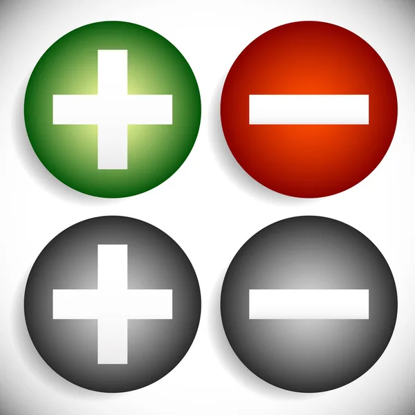 Set of plus minus, add remove signs, symbols or icons.  gr — Stock Photo, Image