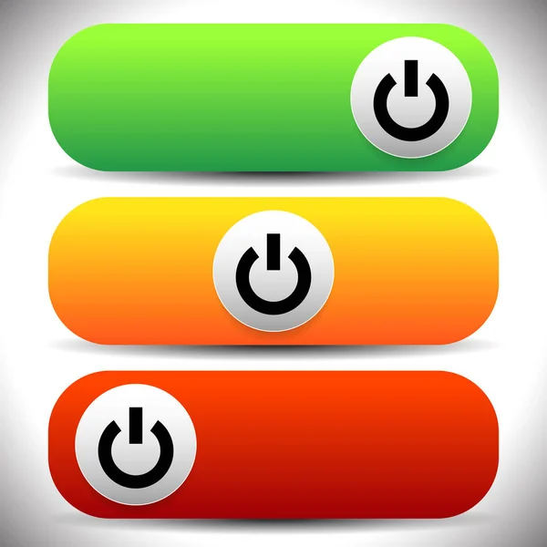 Botones de encendido. Iconos con símbolo de poder. Vector . — Foto de Stock