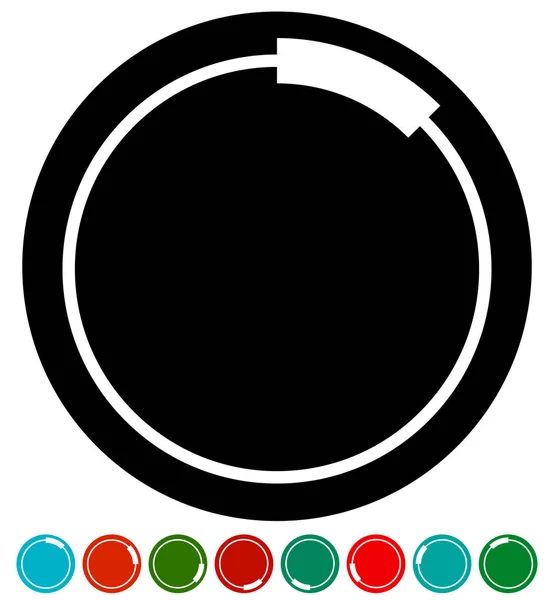 Buffert, pre-lastat form som en segmenterad cirkel. . — Stockfoto