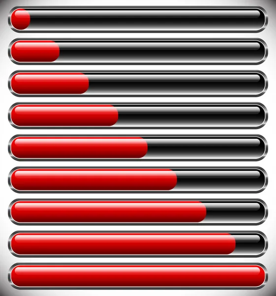 Horizontal progress, loading bars. Steps, phases, progression. — Stock Photo, Image