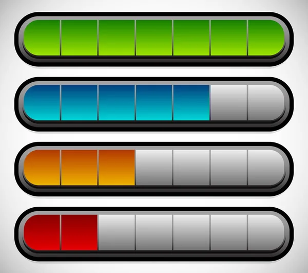 Horizontal Progress, Loading Bars. Meters, Level Indicators. — Stock Photo, Image