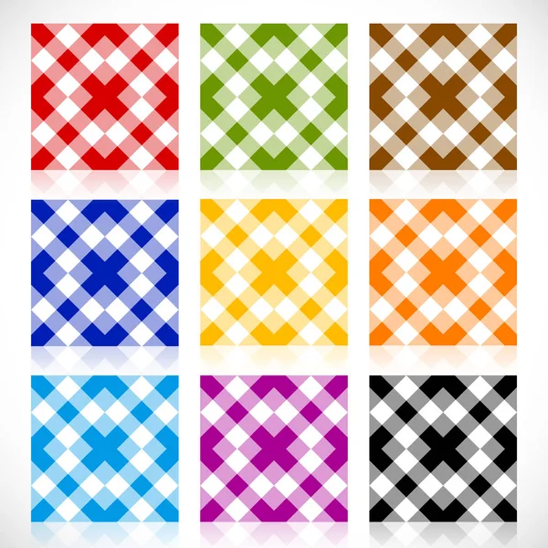 Set 9 wiederholbare geometrische Fliesen mit verschiedenen Farben. nahtlos — Stockfoto