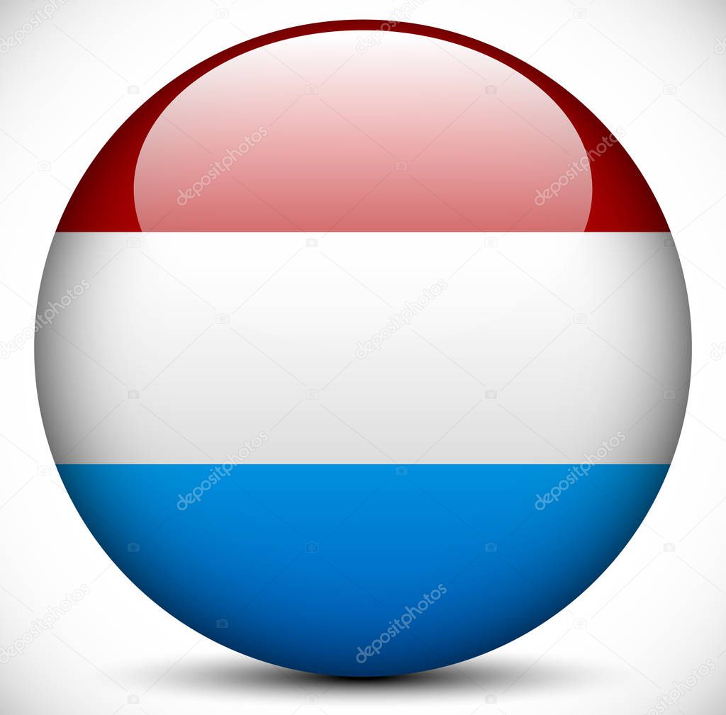 Round Icon with the Flag of Netherlands