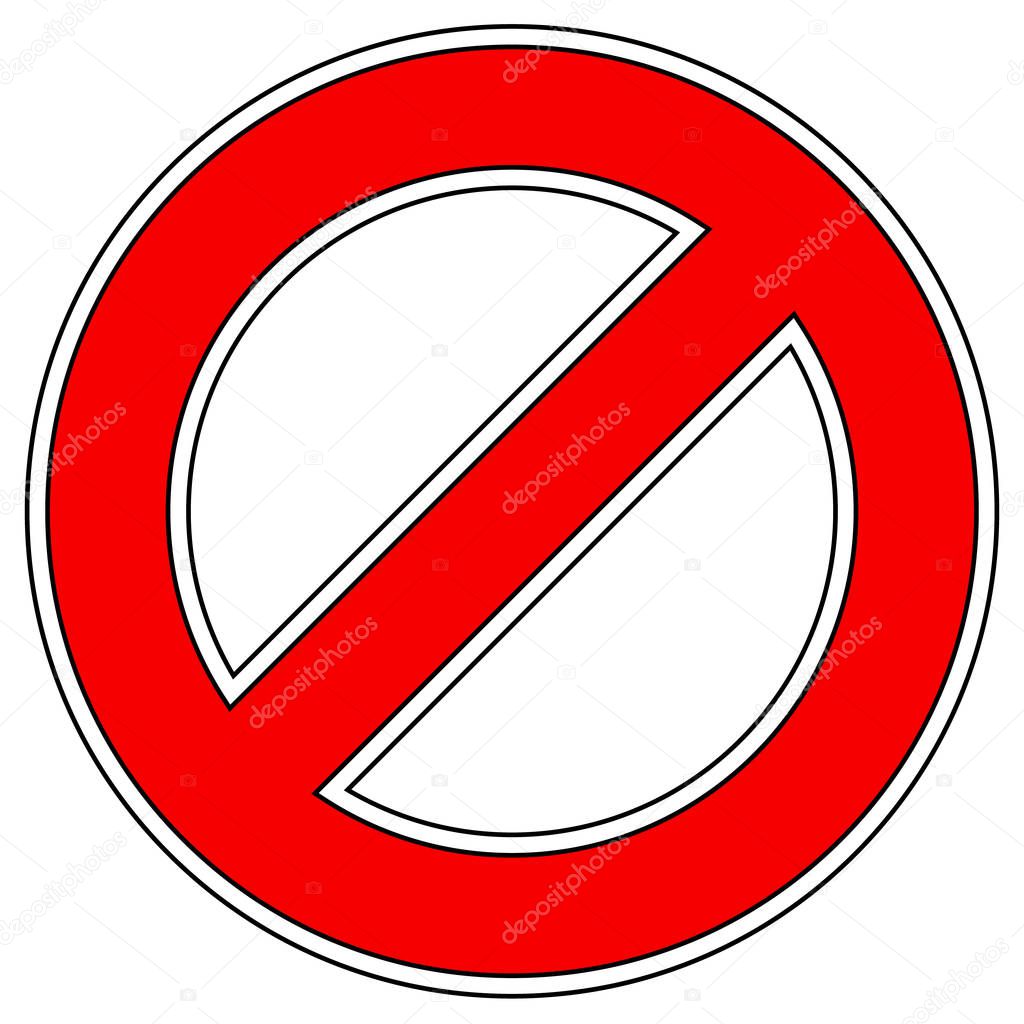 Prohibition, restriction, no entry sign. For no access, preventi