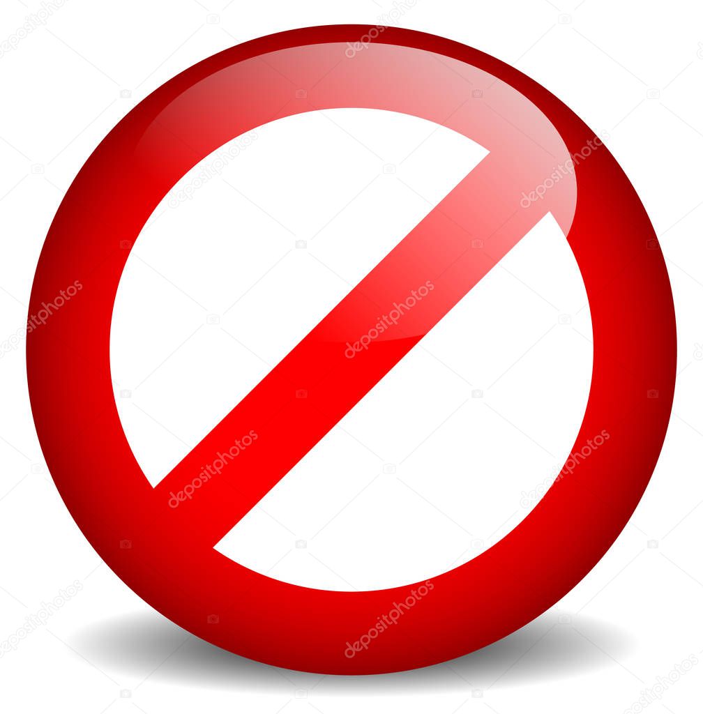 Red prohibition, restriction - No entry sign.  Illustratio