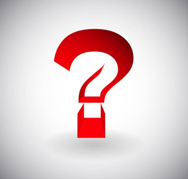 Soru işareti siluet. 3D soru işareti. .