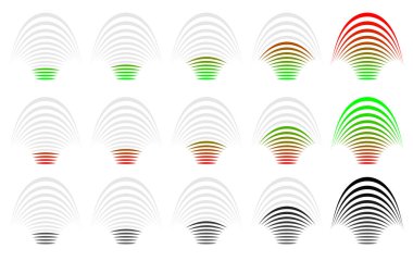 Sinyal gücü, ilerleme, seviye göstergesi, illüstrasyon.