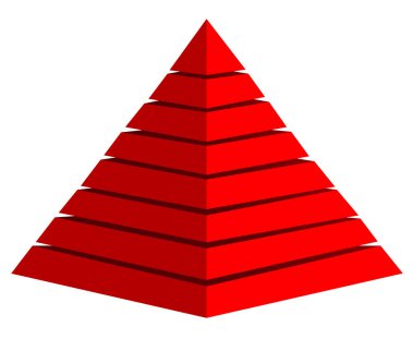3D kırmızı piramit