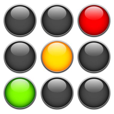 Beyaz üzerinde izole Semaphore ışıkları 