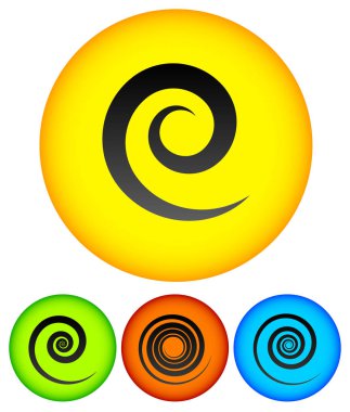 Beyaz üzerinde spiral seti