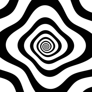 Black and white spiral with distortion clipart