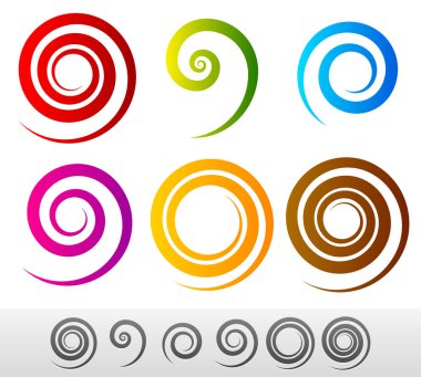 set of Colorful spirals clipart