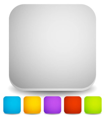 Kareler köşeleri yuvarlatılmış. Boş arka planlar, simgeler, düğme,