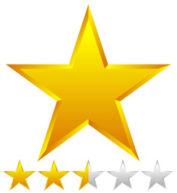 3B eğimli yıldız derecelendirmesi. illüstrasyon.