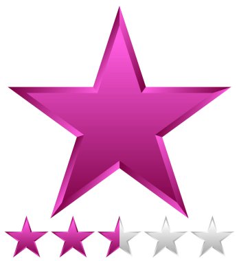 3B eğimli yıldız derecelendirmesi. illüstrasyon.