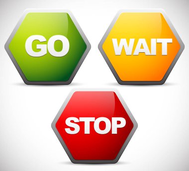 Git, bekle ve stop kontrol / yol işaretleri, işaretler.