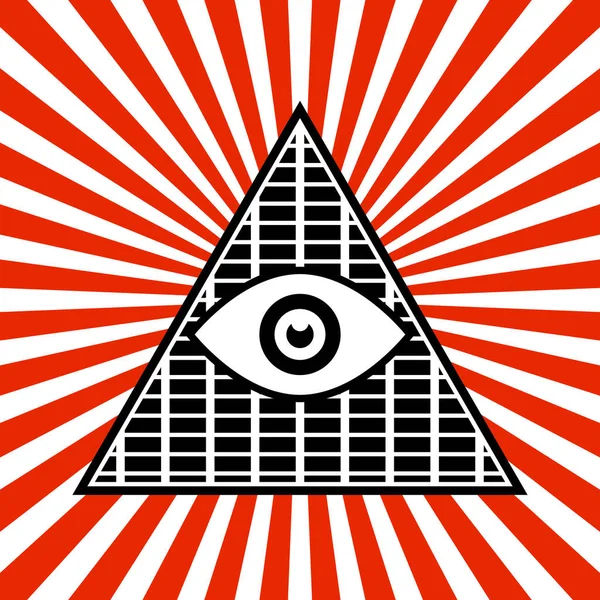 Symboliczne piramidy grafiki z All-seeing Eye — Zdjęcie stockowe