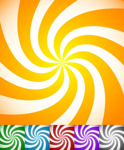 Colorful background set with swirling, rotating, twirling stripe — Stock Photo, Image