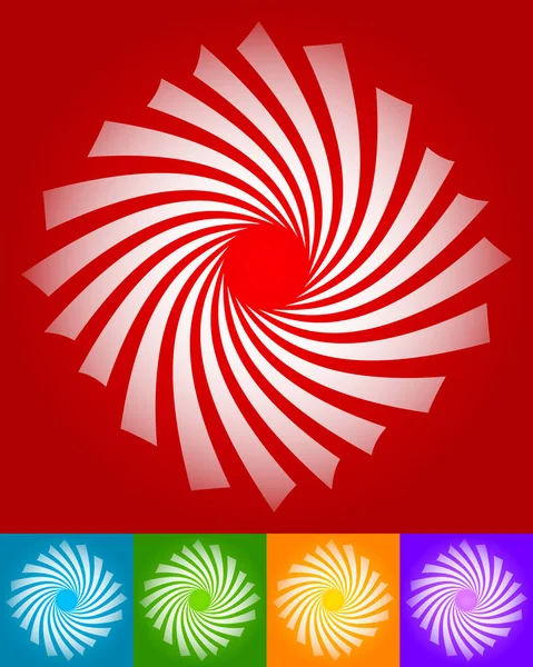 Abstract twisting, rotating  elements in 5 colors. — Stock Photo, Image