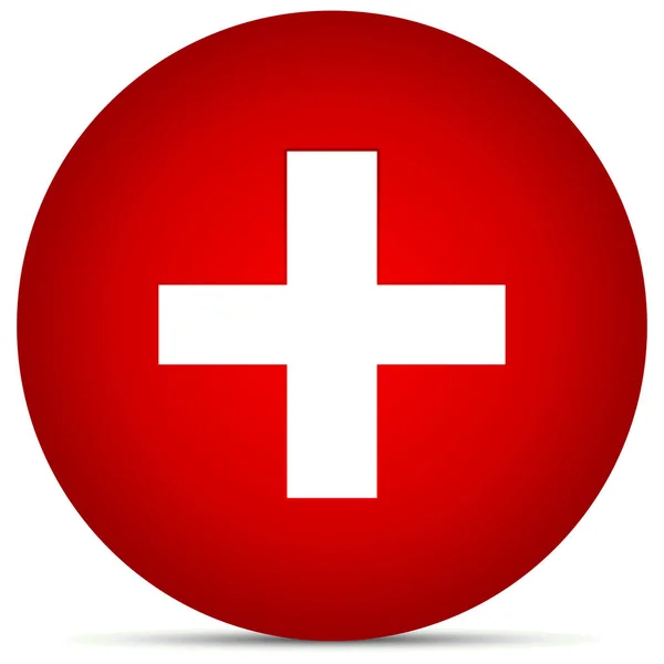 Bílý Kříž Červeném Kruhu — Stock fotografie