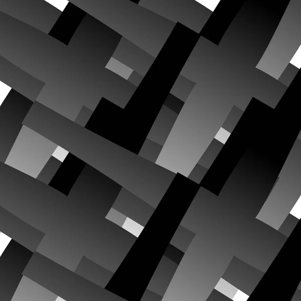 Abstrakta geometriska mönster med överlappande kors, svart och w — Stockfoto